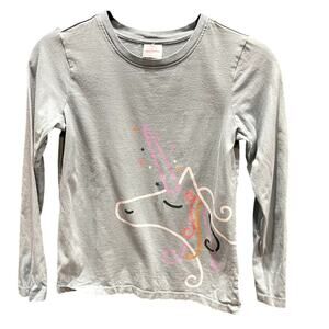 Hanna Andersson Graphic Tee Shirt Sz 8 (130) Rainbow Fancy Unicorn  long Sleeve